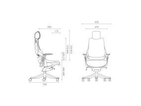 Tietokonetuoli/työtuoli WAU 70x70xH112-129cm, runko harmaa/valkoinen