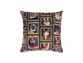 Tyyny HOLLY 45x45cm, lukolla, kissat kehyksessä, 100% puuvillaa, kangas 439