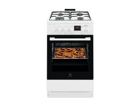 Electrolux 600 Series SteamBake, 58 L, leveys 50 cm, valkoinen - Kaasuliesi, jossa on sähköuuni