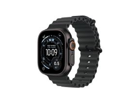 Apple Watch Ultra 3, 49 mm, Ocean Band, musta titaani / musta - Älykello - Smartwatch