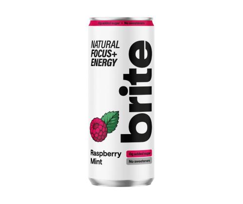 BRITE Luonnollinen energiajuoma vadelma minttu 0,33 l (tölkki)