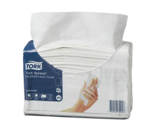 Pehmopaperi 2-kerroksinen TORK Xpress Multifold Universal H2, 23,4x21,3 cm 190 arkkia (471103)