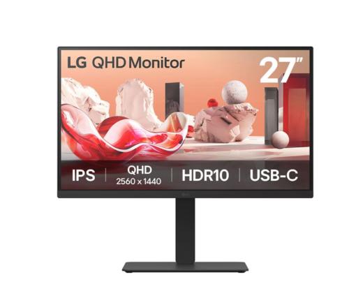 LCD-monitori LG 27BA75QB-B 27" Paneeli IPS 2560x1440 16:9 100Hz Matta Kaiuttimet Swivel Pivot Height...