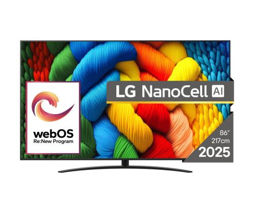 Televisio LG 86" 4K/Smart 3840x2160 Langaton LAN Bluetooth webOS Musta 86NANO81A3A