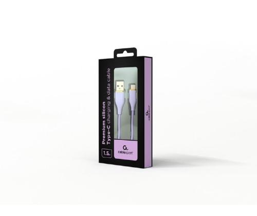 KAAPELI USB-C USB2 1.5M VIOL./CC-USB2S-AMCM-1.5M-P GEMBIRD