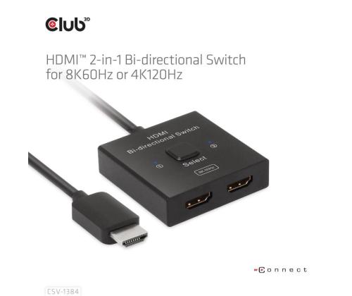 VIDEOKYTKIN HDMI 2PORT/CSV-1384 CLUB3D