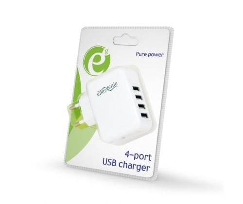LATURI USB UNIVERSAL VALKOINEN/4PORTTI EG-U4AC-02 GEMBIRD