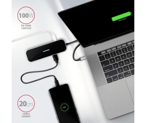 I/O HUB USB-C 6IN1/0.2M HMC-6H4A AXAGON