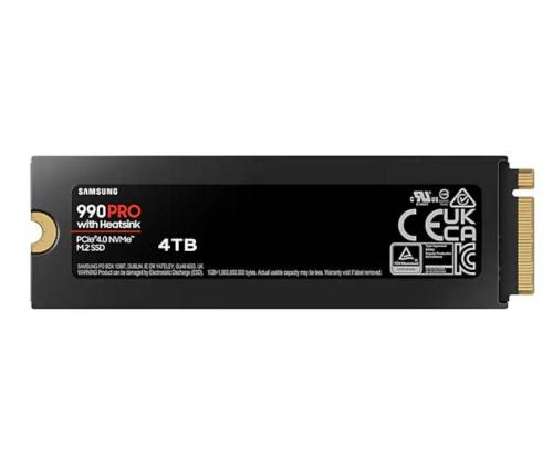 SSD SAMSUNG 990 PRO jäähdytyslevyllä 4 Tt M.2 PCIe Gen4 NVMe TLC Kirjoitusnopeus 6900 Mt/s Lue...