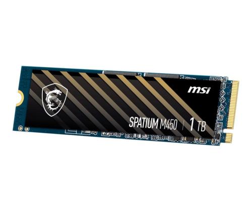 SSD MSI SPATIUM M450 1TB M.2 PCIe Gen4 NVMe 3D NAND Kirjoitusnopeus 3000 Mt/s Lukunopeus 3600...