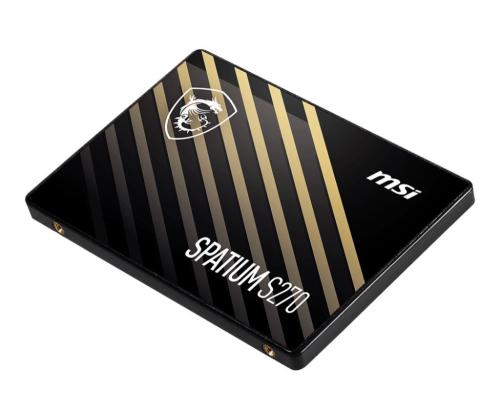 SSD MSI SPATIUM S270 960GB SATA 3D NAND Kirjoitusnopeus 450 Mt/s Lukunopeus 500 Mt/s 2.5"...