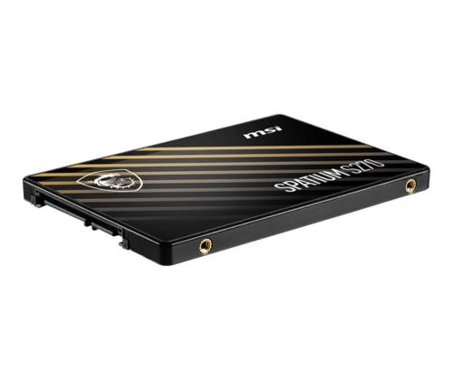 SSD MSI SPATIUM S270 960GB SATA 3D NAND Kirjoitusnopeus 450 Mt/s Lukunopeus 500 Mt/s 2.5"...