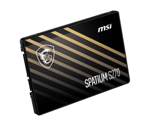 SSD MSI SPATIUM S270 960GB SATA 3D NAND Kirjoitusnopeus 450 Mt/s Lukunopeus 500 Mt/s 2.5"...
