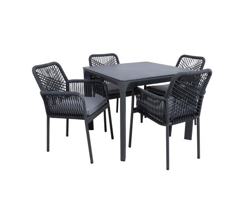 Puutarhakalustesarja CARVES pöytä ja 4 tuolia 20929
