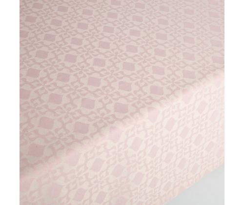 Pöytäliina PARTY 150x220cm, vaaleanpunainen kuvio, 50% polyesteri, 50% puuvilla, kangas 591