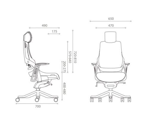 Tietokonetuoli/työtuoli WAU 70x70xH112-129cm, musta/harmaa