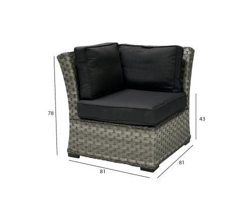 Kulmasohvamoduuli GENEVA 81x81xH78cm, harmaa