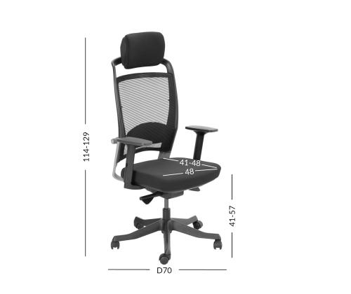 Työtuoli FULKRUM 70x70xH114-129cm, musta