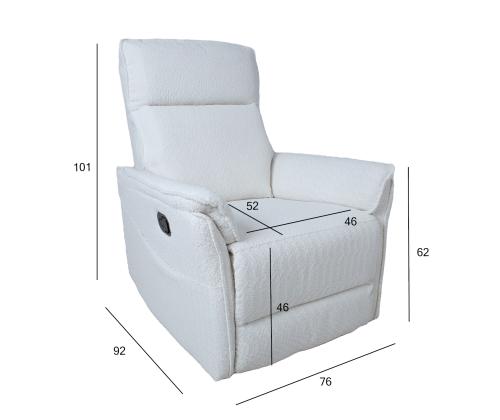 Nojatuoli GERRY manuaalinen lepotuoli, valkoinen