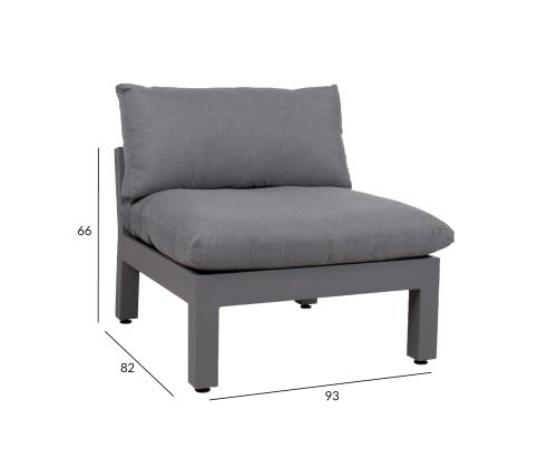 Välisohvamoduuli FLUFFY, harmaa