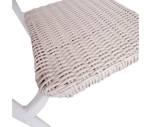 Tuoli WALES valkoinen 56x60xH82cm, alumiinirunko, muovipunos, tiikkipuu