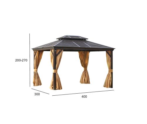 Katos SUNSET 3x4xH2/2,7m, ruskea/beige, alumiini, polyesterikangas
