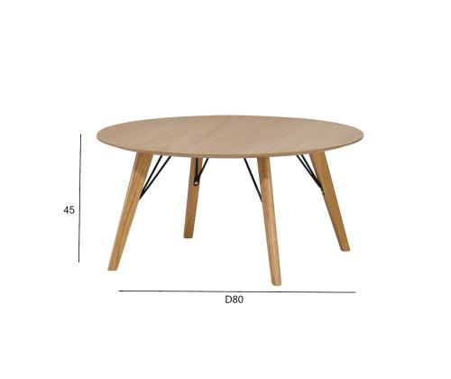 Sohvapöytä HELENA D80xH45cm, tammi