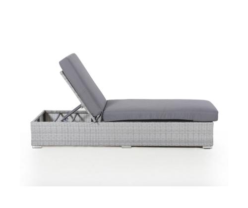 Lepotuolisarja ASCOT harmaa, 2 lepotuolia 195x69xH40/90cm, sivupöytä 48x48xH37cm, alumiini, muovipunos