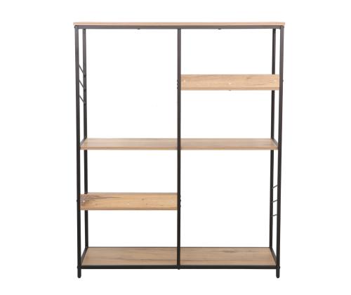 Hylly DIMITRA 100x30xK124cm, maalaismainen/musta viimeistely