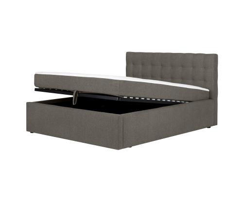 Mannermainen sänky LEENA 160x200cm, patjalla, tumma beige, 176x221xH110cm