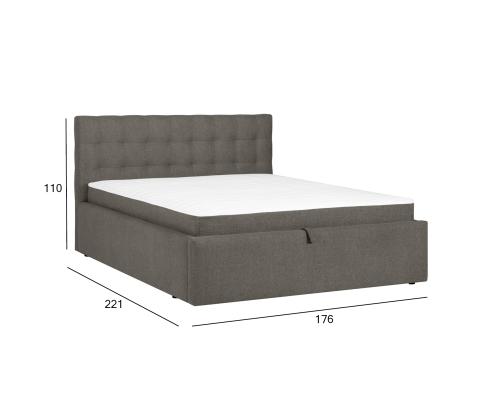 Mannermainen sänky LEENA 160x200cm, patjalla, tumma beige, 176x221xH110cm