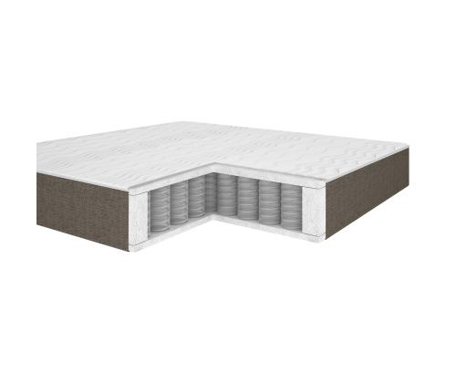 Mannermainen sänky LEENA 160x200cm, patjalla, tumma beige, 176x221xH110cm