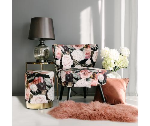 Tambour LA PERLA, D35xH42cm, päällismateriaali: samettikangas, väri: lila