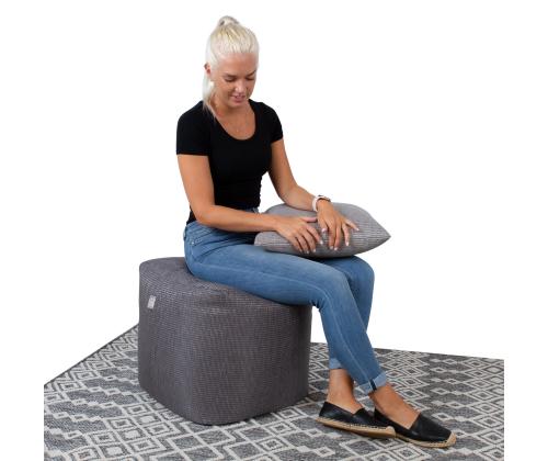 Tumba MITSU-MITSU, 55x55cm, k45cm, tummanruskea ja hopea, 50% puuvillaa, 50% polyesteriä, kangas-304