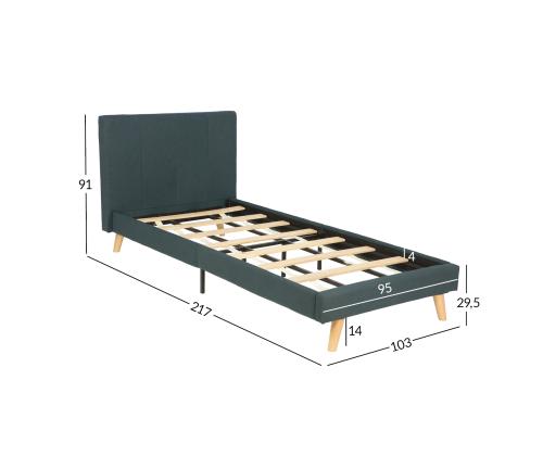 Sänky JUNO 90x200cm, patjalla KUKA DUO KID, harmaa