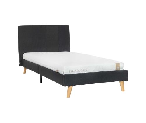 Sänky JUNO 90x200cm, patjalla KUKA DUO KID, harmaa