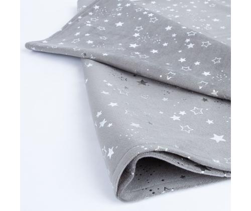 Ruudullinen GLORY 2, 45x116cm, tähdet harmaalla samettikankaalla, 100% polyesteri, kangas 571