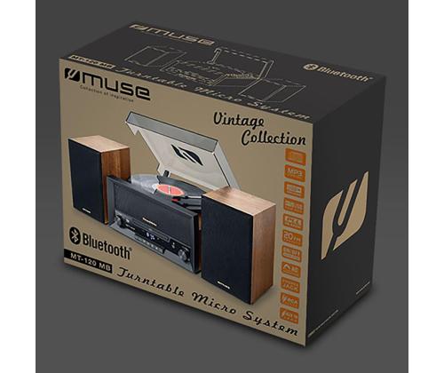 Muse MT-120 MB, CD, USB, Bluetooth, vinyylilevysoitin, musta/ruskea - Music Center