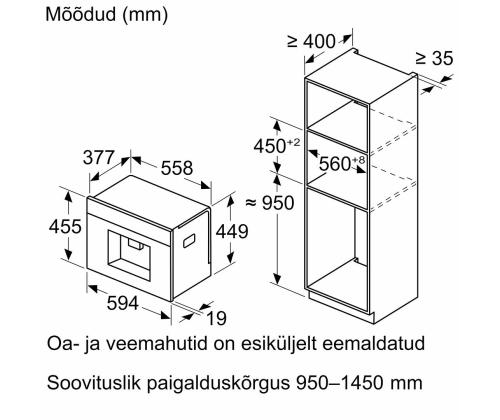 Bosch, sarja 8, musta - Integroitu espressokone