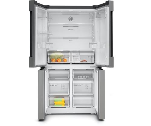 Bosch Seeria 4, No Frost, 605 L, 183 cm, ruostumaton teräs - SBS-jääkaappi