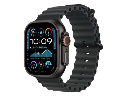 Apple Ocean Band, 49 mm, musta titaani, musta - Watch Strap - Kellonhihna