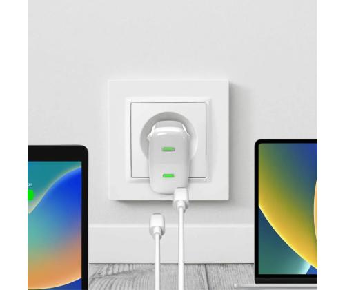 Puro MiniPro, USB-C, 35 W, valkoinen - Lataussovitin