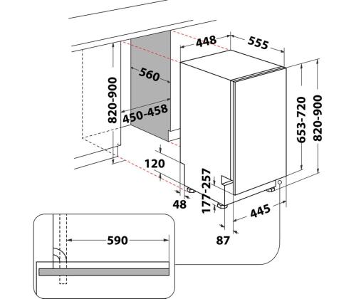 Whirlpool, 10 astiasarjaa - Integroitu astianpesukone