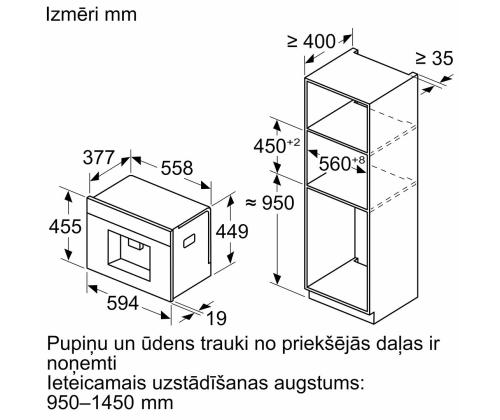 Bosch, sarja 8, musta - Integroitu espressokone