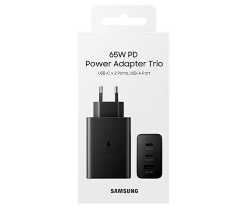 Samsung Trio, USB-C, USB-A, 65 W, musta - Virtalähde