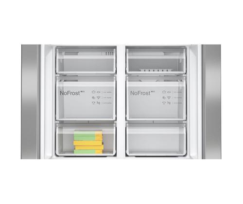 Bosch Seeria 4, No Frost, 605 L, 183 cm, ruostumaton teräs - SBS-jääkaappi