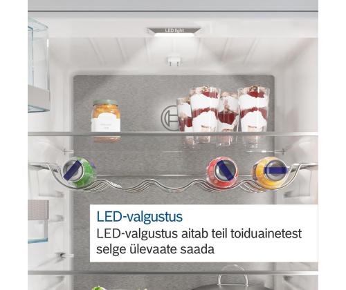 Bosch Seeria 4, No Frost, 605 L, 183 cm, ruostumaton teräs - SBS-jääkaappi