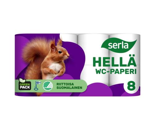 WC-paperi 3-kerroksinen SERLA Orava 8rl valkoinen