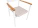 Tuoli WALES valkoinen 56x60xH82cm, alumiinirunko, muovipunos, tiikkipuu