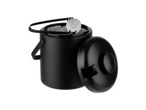 BEST Jääsäiliö + pihdit, Ø14 cm, K: 22 cm 1,3 L, musta (APS)